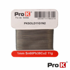 SOLDA 1MM SN60PB38CU2 11G PROK
