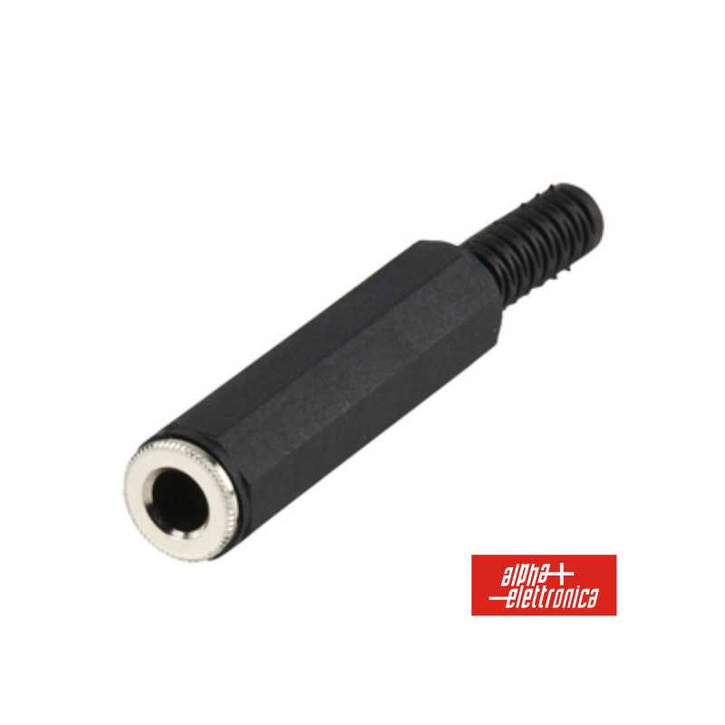FICHA JACK 635MM FÊMEA STEREO COM PROTEÇÃO DE CABO