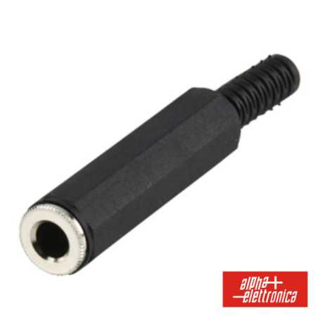 FICHA JACK 635MM FÊMEA STEREO COM PROTEÇÃO DE CABO