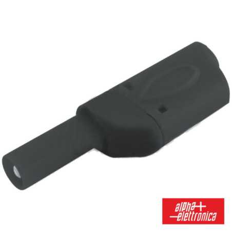 FICHA BANANA 4MM MACHO PRETO C COBERTURA