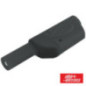 FICHA BANANA 4MM MACHO PRETO C COBERTURA