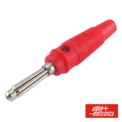 FICHA BANANA 4MM MACHO VERMELHA