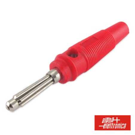 FICHA BANANA 4MM MACHO VERMELHA