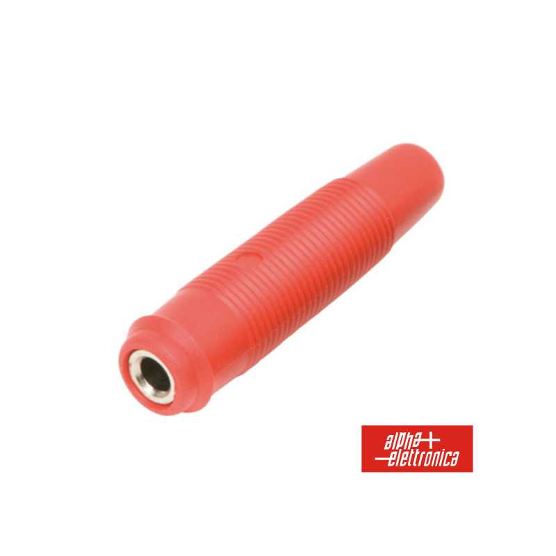 FICHA BANANA 4MM FÊMEA VERMELHA