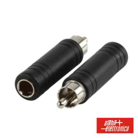 FICHA ADAPTADORA RCA MACHO JACK 635MM FÊMEA MONO