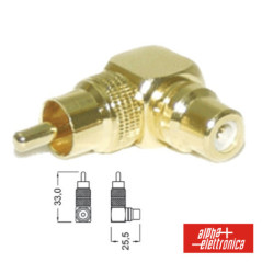 FICHA ADAPTADORA RCA MACHO RCA FÊMEA DOURADA 90