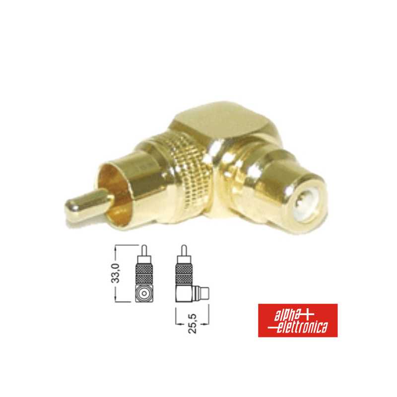 FICHA ADAPTADORA RCA MACHO RCA FÊMEA DOURADA 90