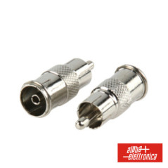 FICHA ADAPTADORA RCA MACHO COAXIAL FÊMEA