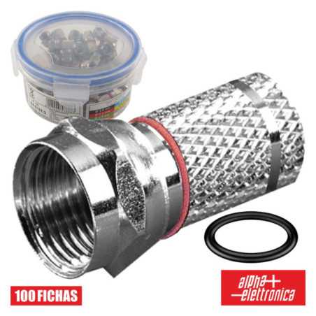 FICHA F FÊMEA NIQUELADA HQ P CABO 68MM RG59 C 2 ORING