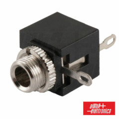 FICHA JACK 35MM FÊMEA PCHASSIS PRETO MONO