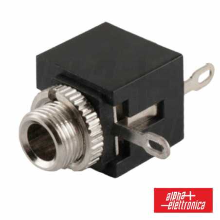 FICHA JACK 35MM FÊMEA PCHASSIS PRETO MONO