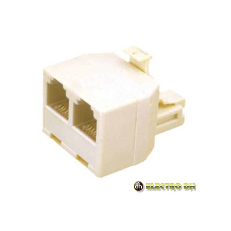 FICHA ADAPTADORA TELEFONE 6P4C 2 FÊMEA 1 MACHO EDH