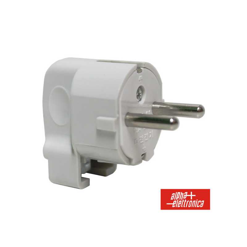 FICHA SCHUKO MACHO C TERRA LATERAL 220V BRANCO