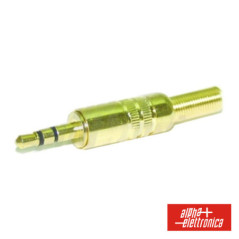FICHA JACK 35MM MACHO STÉREO C PROTEÇÃO DOURADO