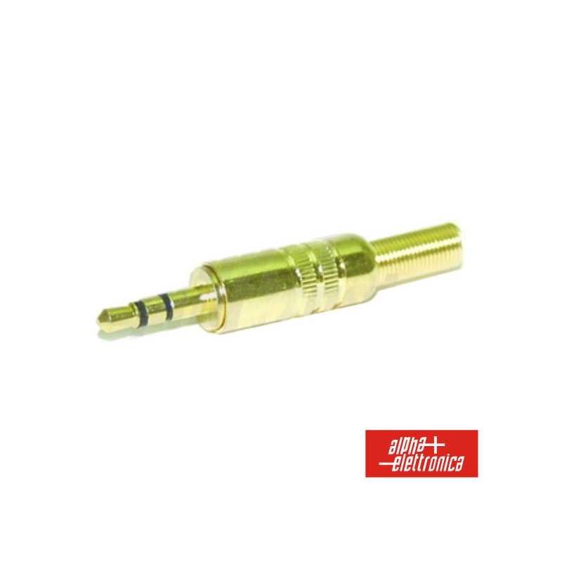 FICHA JACK 35MM MACHO STÉREO C PROTEÇÃO DOURADO