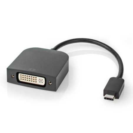 ADAPTADOR USBC MACHO DVID 241 FÊMEA PRETO NEDIS