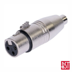 FICHA ADAPTADORA XLR 3P FÊMEA RCA FÊMEA BST
