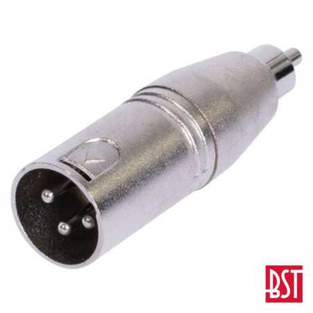 FICHA ADAPTADORA XLR 3P MACHO RCA MACHO BST