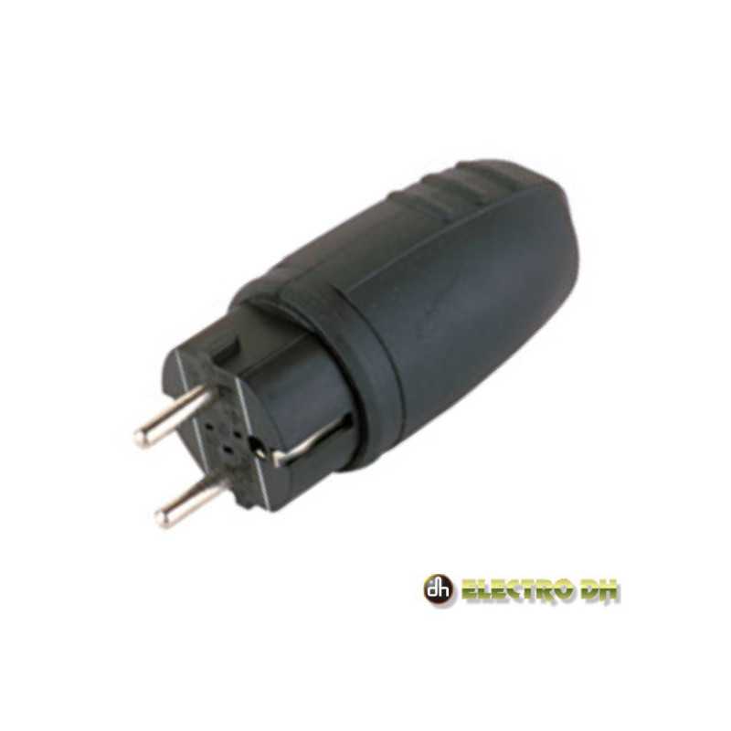 FICHA SCHUKO MACHO IMPERMEAVEL C TERRA 16A 220V PRETA EDH