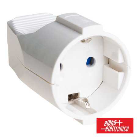 FICHA SCHUKO FÊMEA C TERRA 250V BRANCA