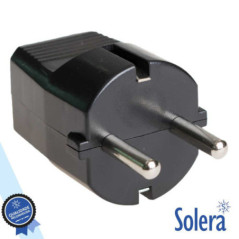 FICHA SCHUKO MACHO C TERRA 250V PRETA SOLERA