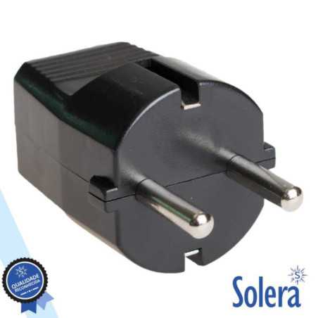 FICHA SCHUKO MACHO C TERRA 250V PRETA SOLERA