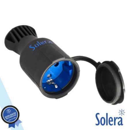 FICHA SCHUKO FÊMEA 16A250V C TAMPA IP44 PRETO SOLERA