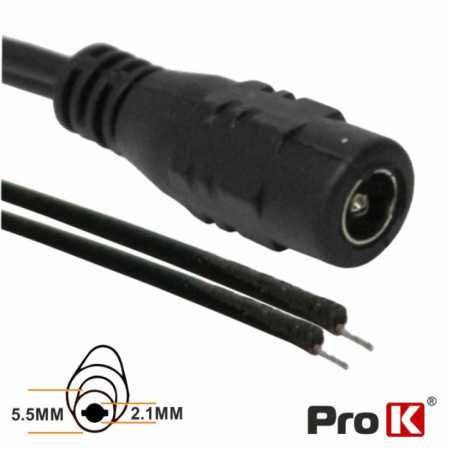 FICHA ALIMENTAÇÃO DC MACHO 55X21MM 12MM C CABO PROK