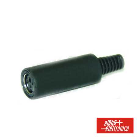 FICHA MINI DIN 4P FÊMEA ISOLADA PVC P SOLDAR