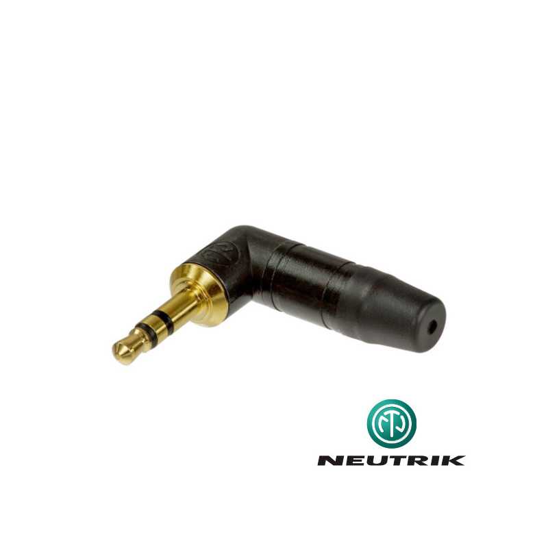 FICHA JACK MACHO 35MM ANGULAR PRETA NEUTRIK