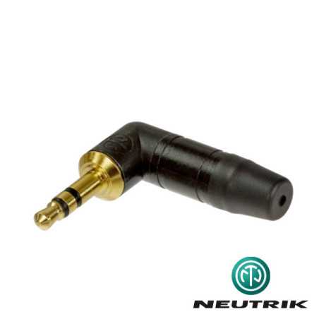 FICHA JACK MACHO 35MM ANGULAR PRETA NEUTRIK