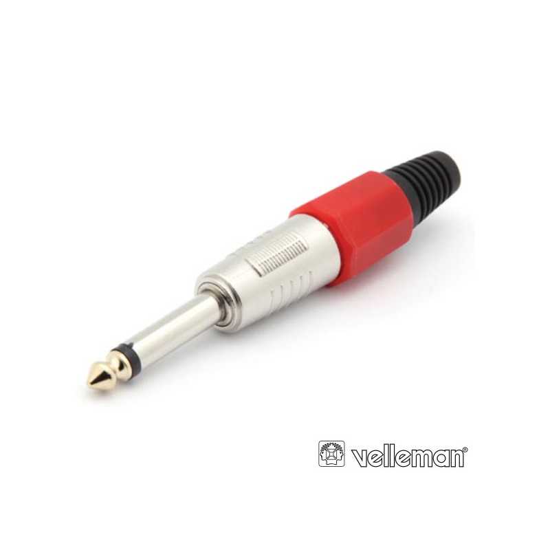 FICHA JACK 635MM MACHO MN VERMELHA PROFISSIONAL VELLEMAN