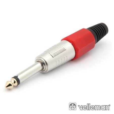 FICHA JACK 635MM MACHO MN VERMELHA PROFISSIONAL VELLEMAN