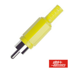 FICHA RCA MACHO AMARELA PVC C PROTEÇÃO DE CABO