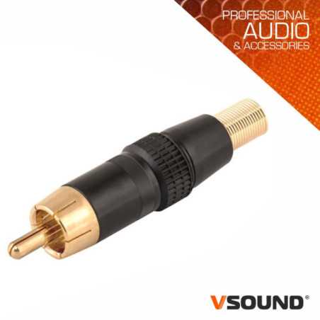 FICHA RCA MACHO PRETO METÁLICA DOURADA VSOUND