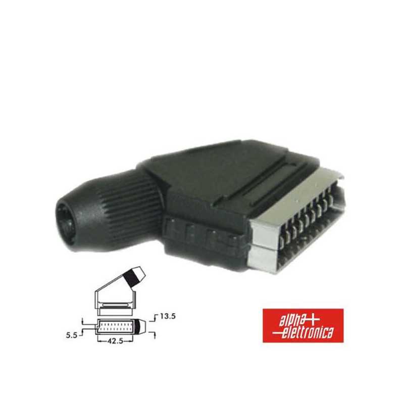 FICHA SCART MACHO DE 21P TERMINAIS DE SOLDAR