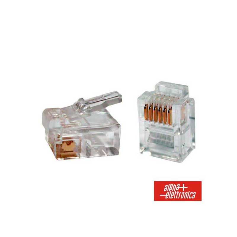 FICHA TELEFONE RJ12 MODULAR 6P6C