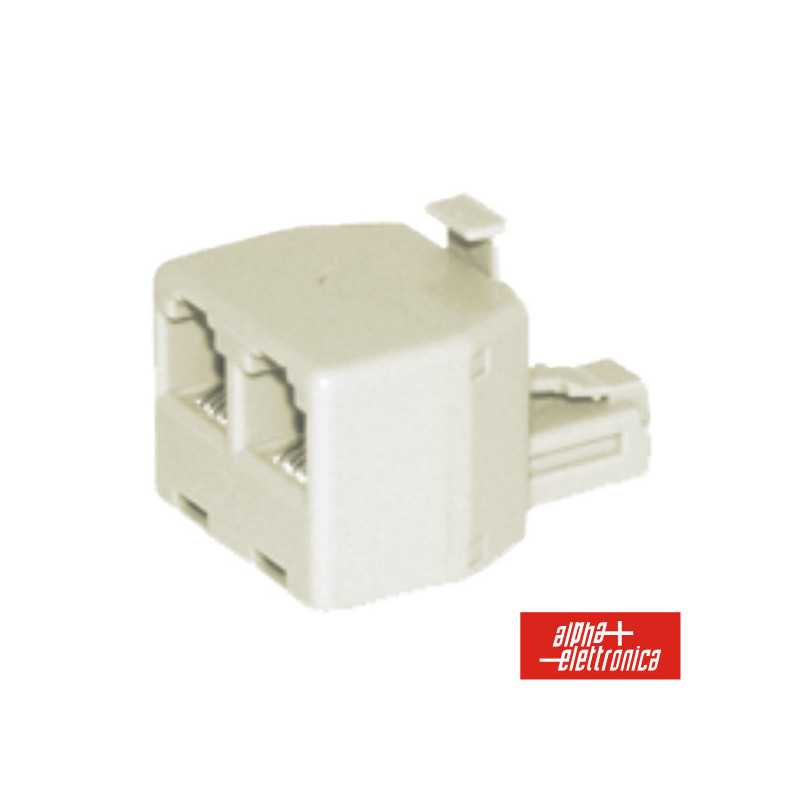 ADAPTADOR DE TELEFONE 6P4C 1 MACHO 2 FÊMEAS