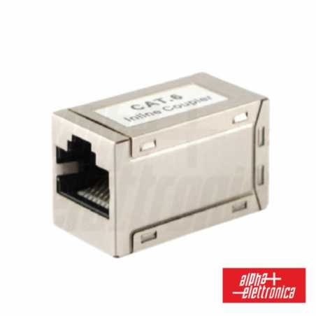 FICHA ADAPTADORA RJ45 8P8C CAT6A FÊMEA FÊMEA METÁLICO
