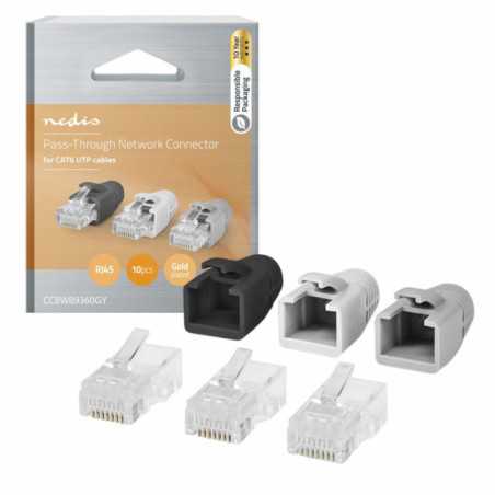 FICHA RJ45 MODULAR 8P8C CAT5 PASSANTE C CAPA PROTETORA 10X