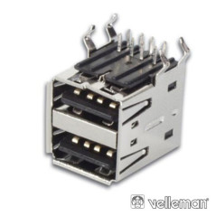 FICHA USBA FÊMEA DUPLA 90° P PCB VELLEMAN