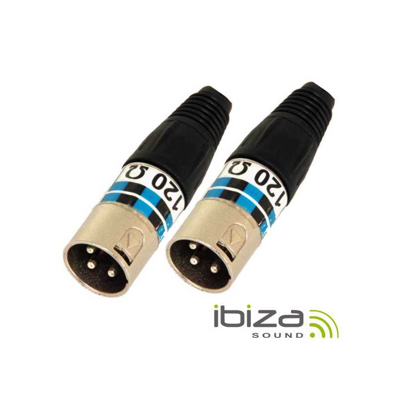 FICHA XLR 3P MACHO DMX RESISTÊNCIA 120 OHM 2X IBIZA