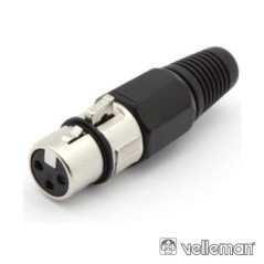 FICHA XLR 3P FÊMEA NIQUELADO C GUARDA CABO VELLEMAN