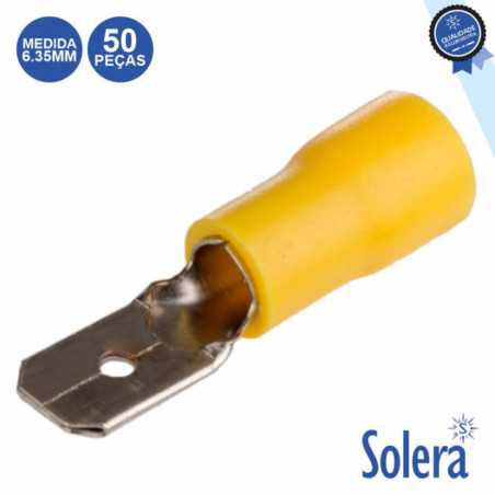 TERMINAL FASTON MACHO ISOLADO 635MM AMARELO 50X SOLERA