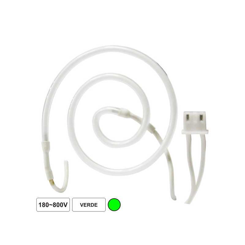 LÂMPADA TUBULAR 180800V NÉON ESPIRAL VERDE