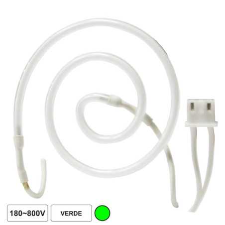 LÂMPADA TUBULAR 180800V NÉON ESPIRAL VERDE