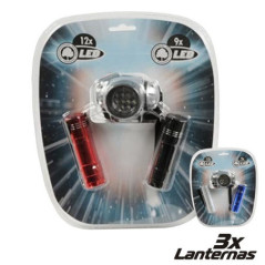 CONJUNTO 3 LANTERNAS 2 X 9 LEDS 1 X 12 LEDS