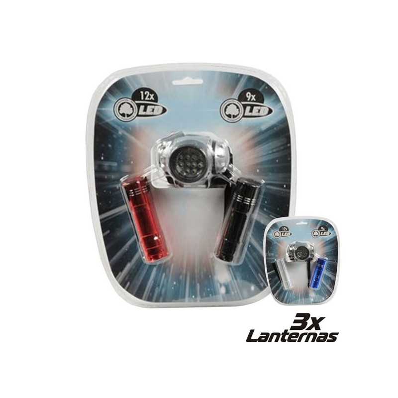CONJUNTO 3 LANTERNAS 2 X 9 LEDS 1 X 12 LEDS