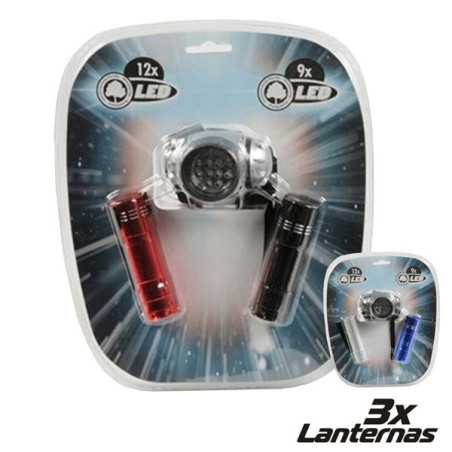 CONJUNTO 3 LANTERNAS 2 X 9 LEDS 1 X 12 LEDS