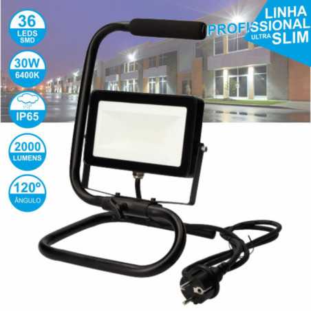 FOCO LED 30W 230V BRANCO FRIO 2000LM C SUPORTE